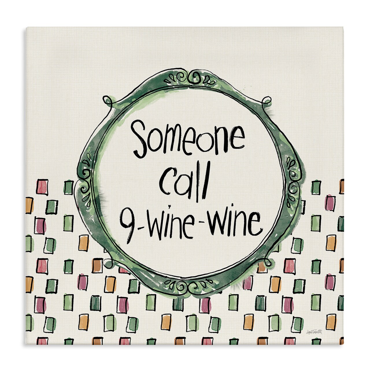 Stupell Industries Funny Wine Sentiment Canvas Wall Art Design by Anne Tavoletti